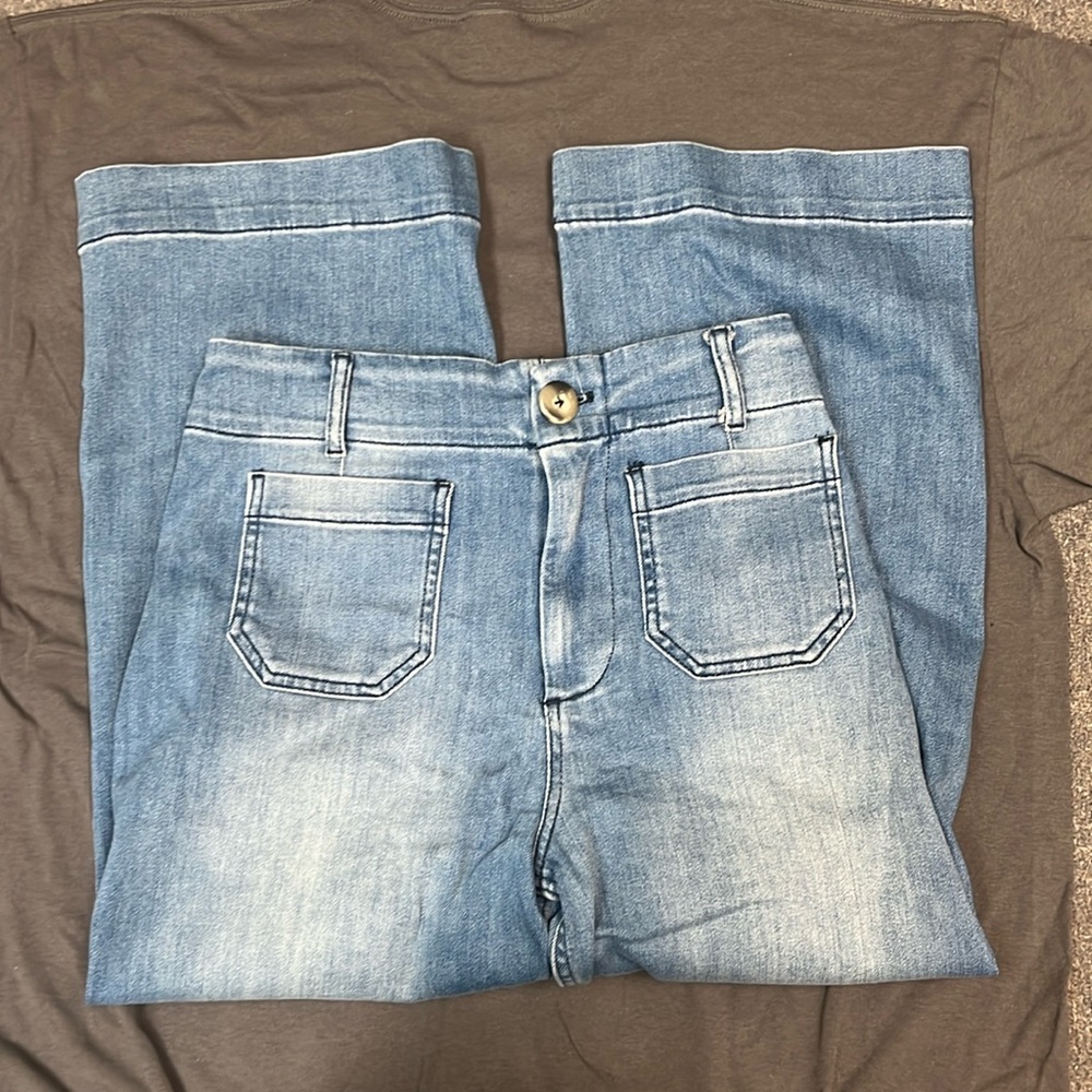 Pilcro and the Letterpress by Anthropologie wide leg Jean size 28 petite